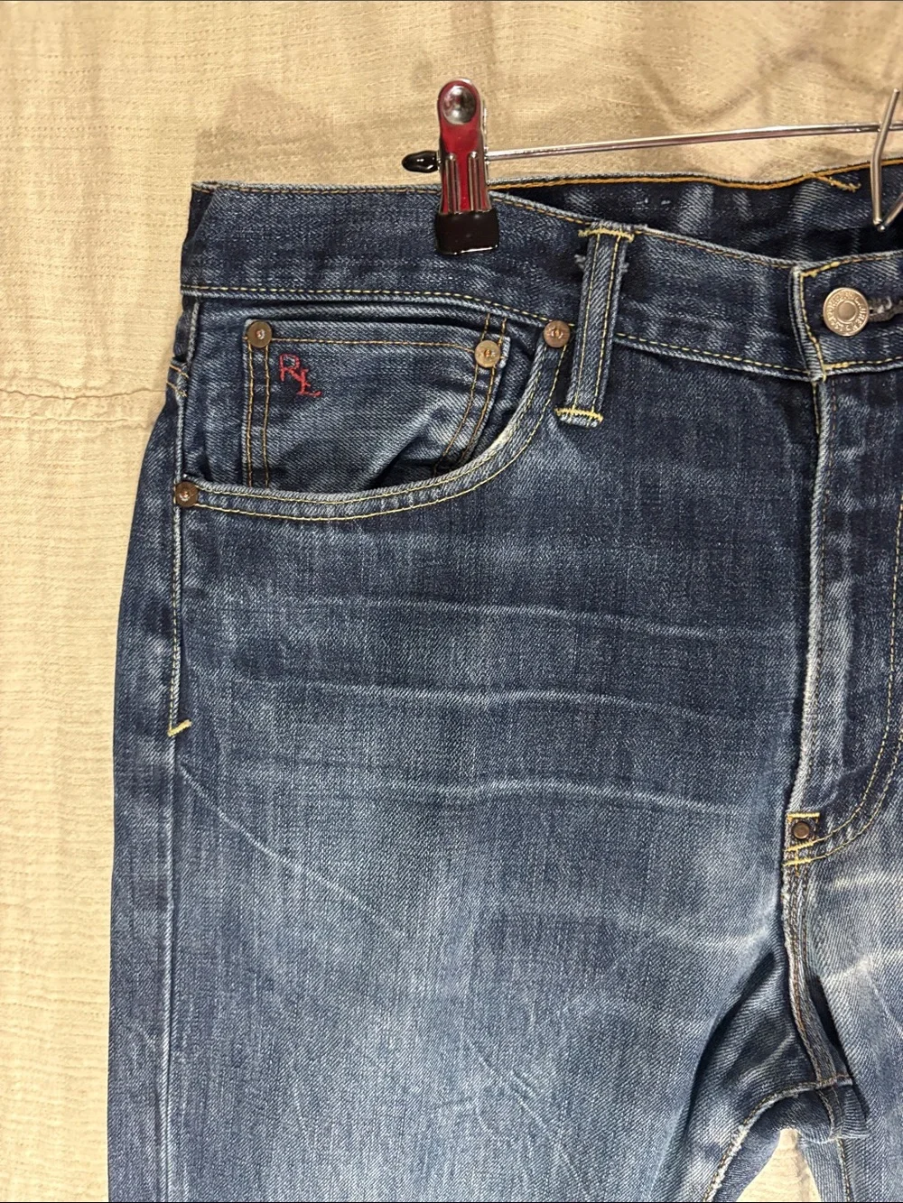 Polo Ralph Lauren Men’s Straight Jeans Medium Wash Tag 34x34 Measures 36x32 EUC